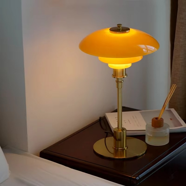 Skandinavische Tischlampe – Dimmbar LED Tischleuchte aus Eisen und Glas, 28 cm 2