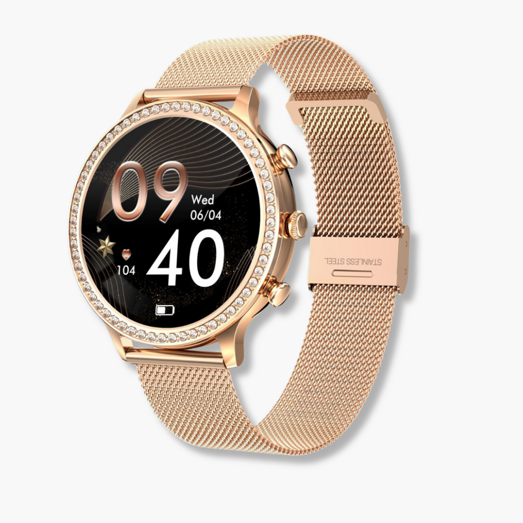 Smartwatch mit Fitness-Tracking, Benachrichtigungen, Wasserfest und Lange Akkulaufzeit – Stilvolles Design für Alltag und Sport 0
