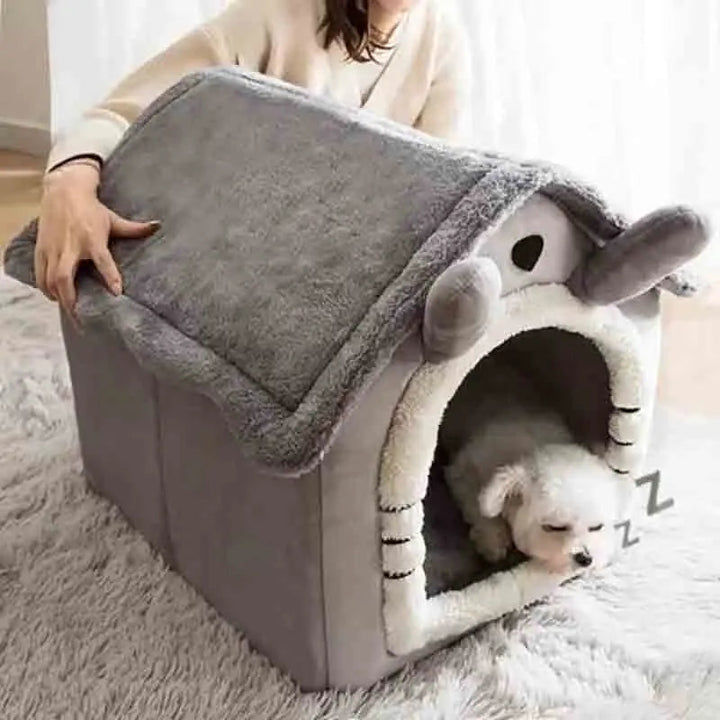 SnugglyNest – Weiches Hundenhaus Für Drinnen Mit Abnehmbarem Kissen, Komfortabel Und Warm 3
