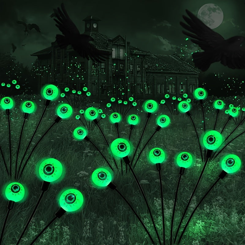 Solar Gartenlampen mit Leuchtenden Augen – Wetterfeste LED Gartenleuchten für Halloween 0
