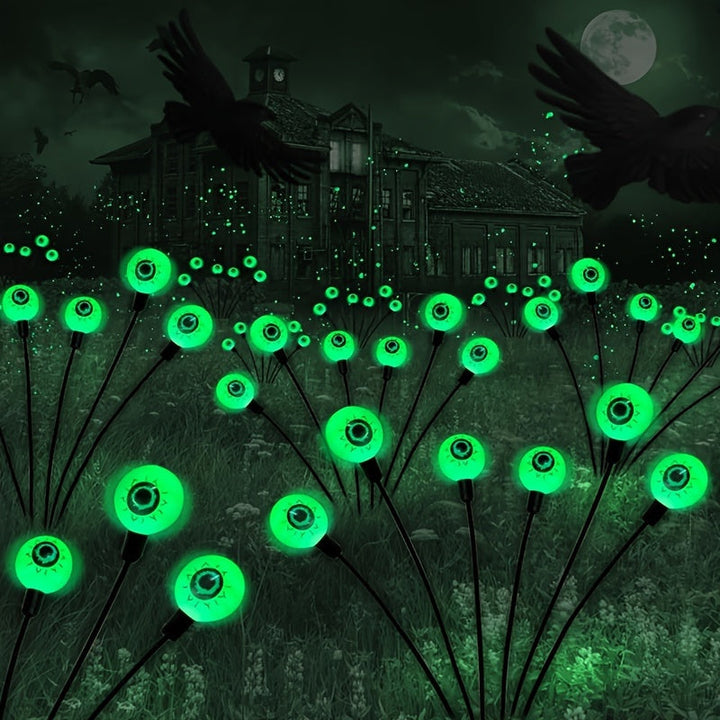 Solar Gartenlampen mit Leuchtenden Augen – Wetterfeste LED Gartenleuchten für Halloween 0