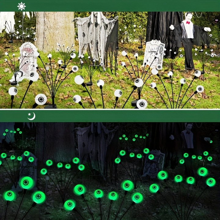 Solar Gartenlampen mit Leuchtenden Augen – Wetterfeste LED Gartenleuchten für Halloween 2