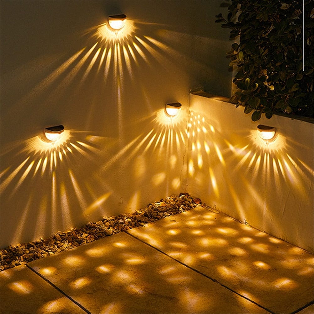 Solar Wandleuchte mit Sonnenlichteffekt – Wasserdichte LED Gartenlampe für 8 Stunden Beleuchtung 0