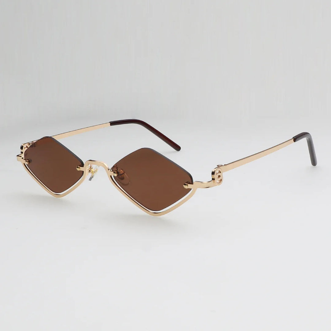 Sonnenbrille aus Metall - Halbrahmen - Polygonal - Vintage 0