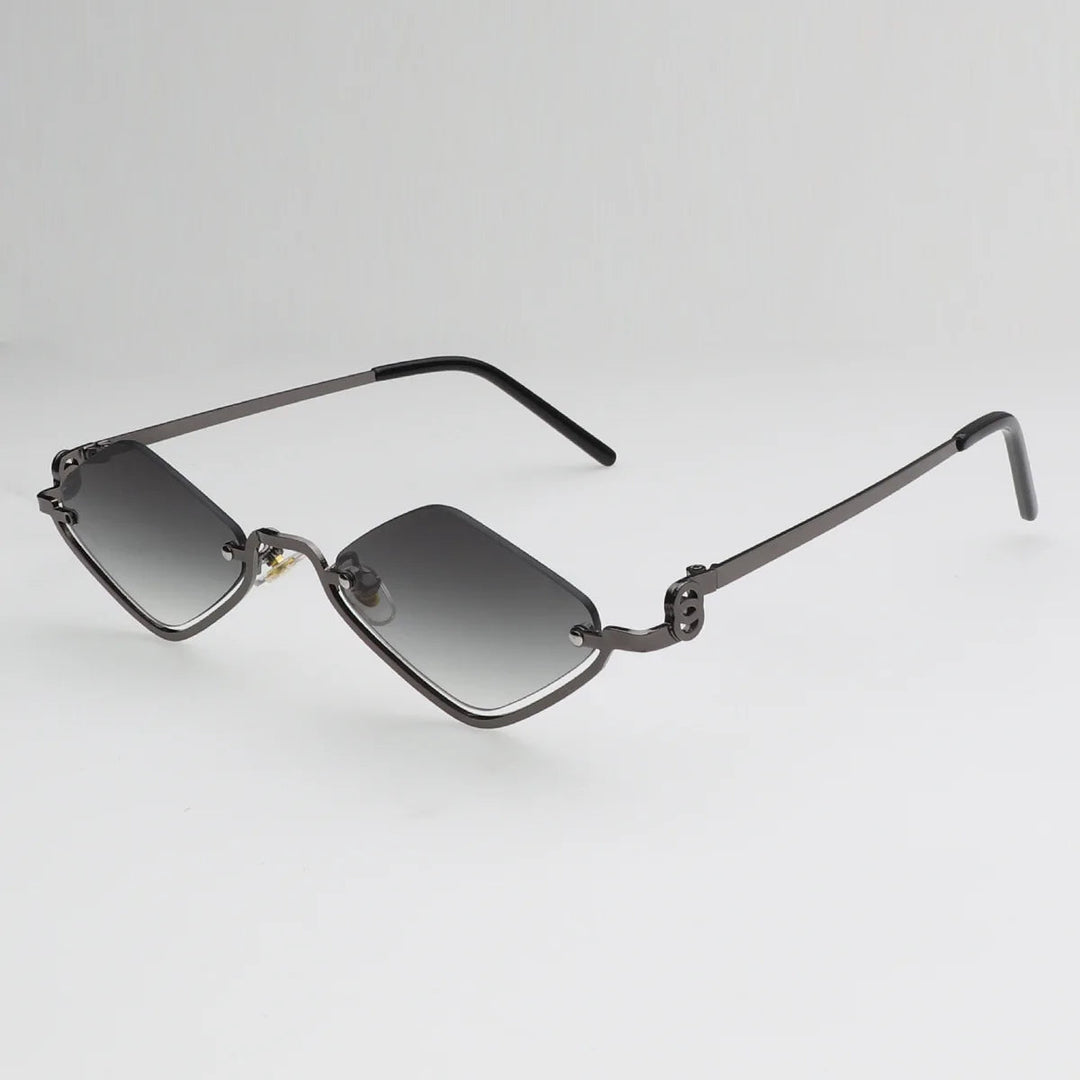Sonnenbrille aus Metall - Halbrahmen - Polygonal - Vintage 10