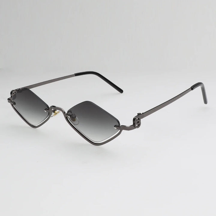 Sonnenbrille aus Metall - Halbrahmen - Polygonal - Vintage 10