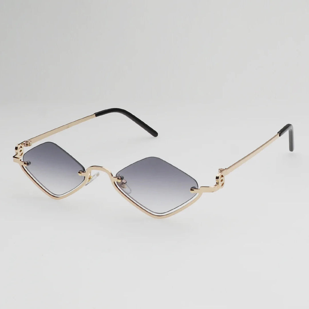 Sonnenbrille aus Metall - Halbrahmen - Polygonal - Vintage 11