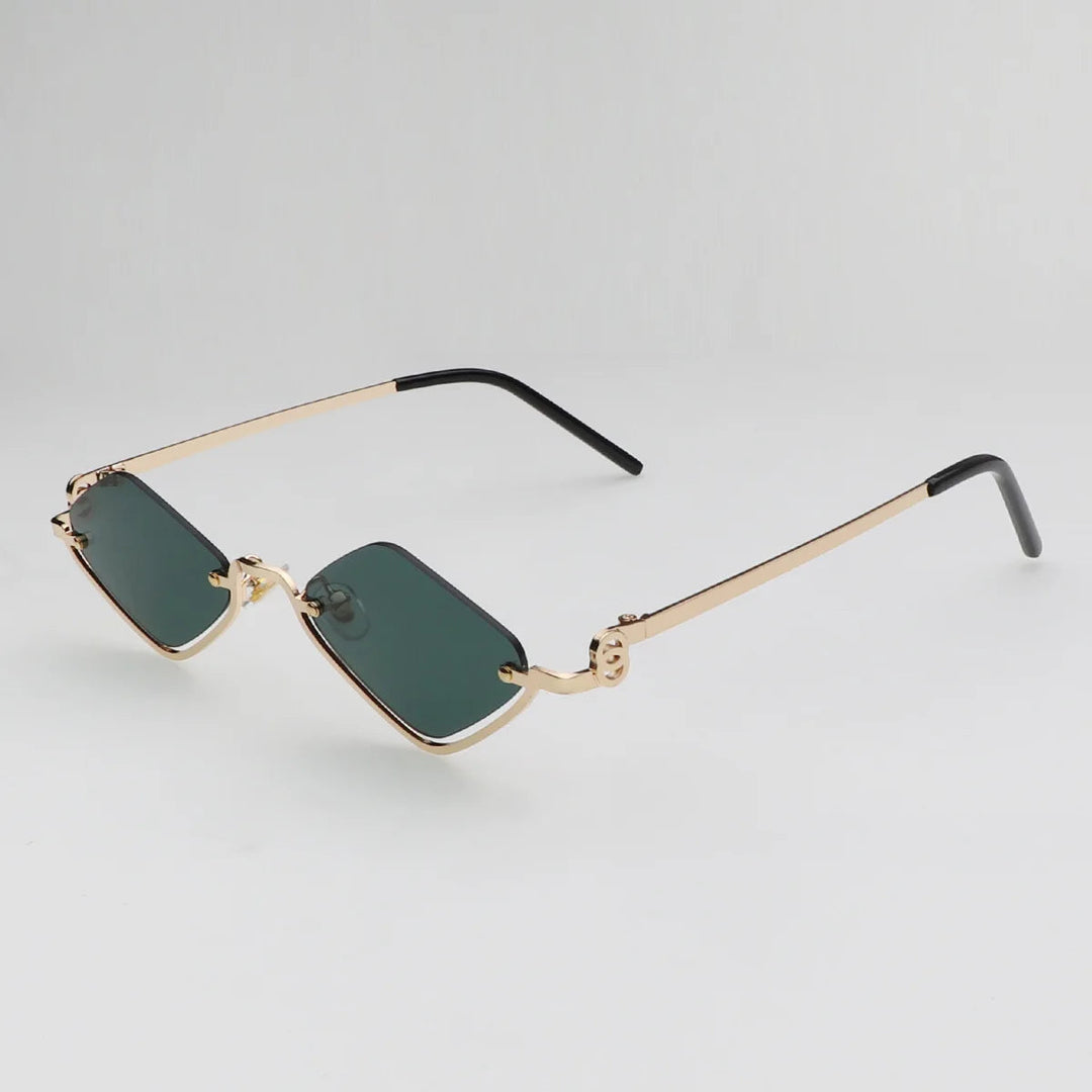 Sonnenbrille aus Metall - Halbrahmen - Polygonal - Vintage 6