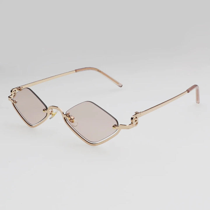 Sonnenbrille aus Metall - Halbrahmen - Polygonal - Vintage 7