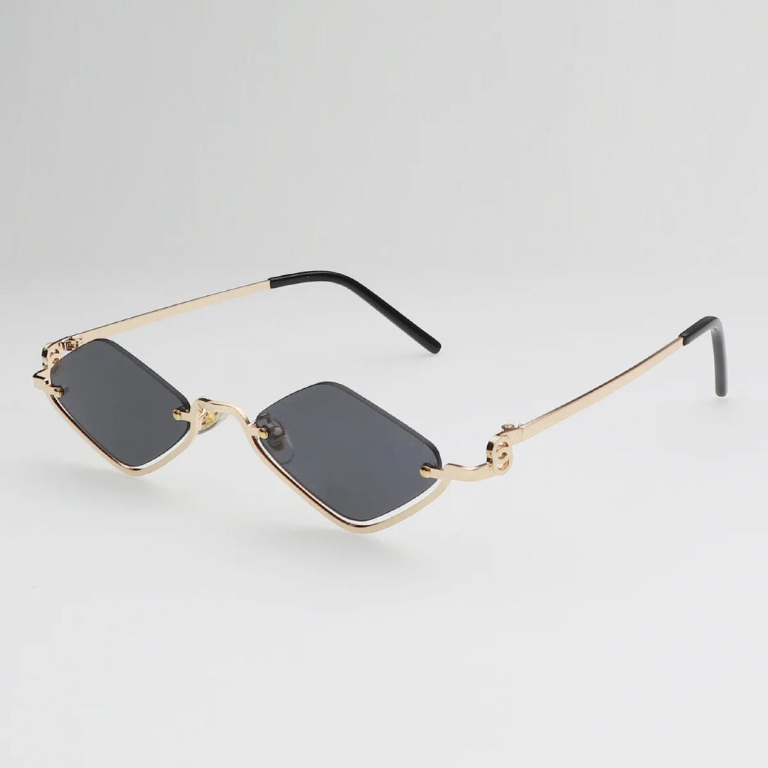 Sonnenbrille aus Metall - Halbrahmen - Polygonal - Vintage 8
