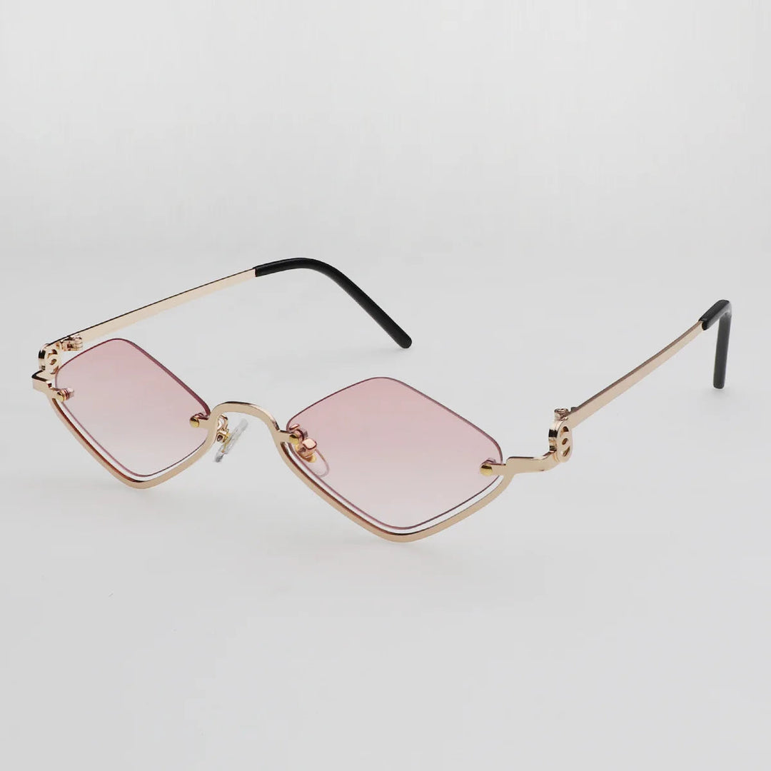 Sonnenbrille aus Metall - Halbrahmen - Polygonal - Vintage 9