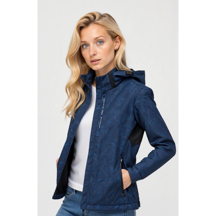 Sportliche Damen Windbreaker Jacke – Wasserdicht, Atmungsaktiv, Kapuze 0