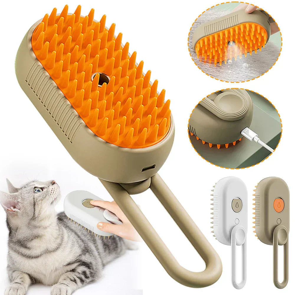 SteamPet – 3-in-1 Elektrische Dampfbürste für Haustiere mit Massagefunktion 1