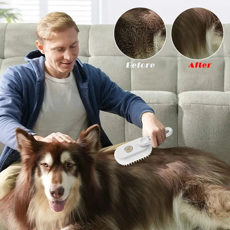SteamPet – 3-in-1 Elektrische Dampfbürste für Haustiere mit Massagefunktion 3
