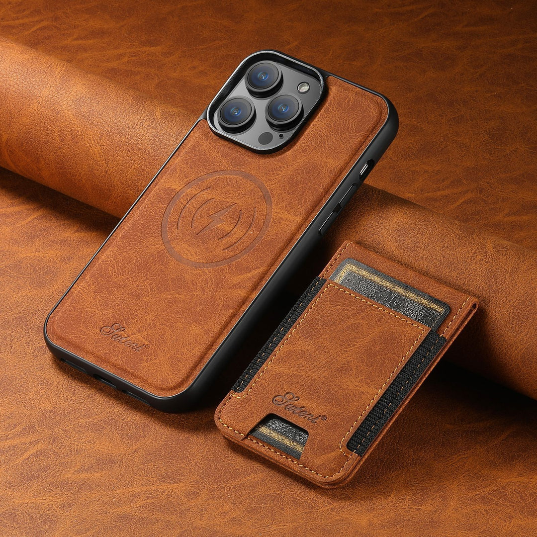 Stilvolle Handyhülle für iPhone 14 Pro Max mit Kaarthouder & Magnetischer Standaard 0