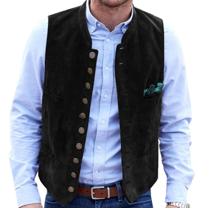 Trachtenweste Angelo – Steampunk-inspirierte Herren Trachtenweste aus Hirschledersamt 12
