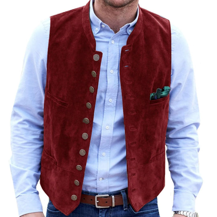 Trachtenweste Angelo – Steampunk-inspirierte Herren Trachtenweste aus Hirschledersamt 15