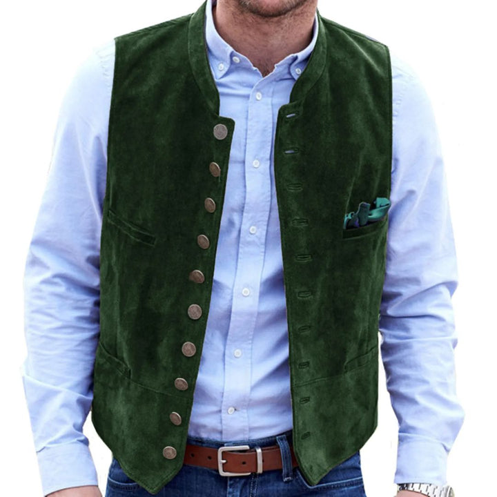 Trachtenweste Angelo – Steampunk-inspirierte Herren Trachtenweste aus Hirschledersamt 6