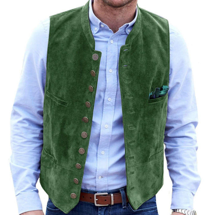 Trachtenweste Angelo – Steampunk-inspirierte Herren Trachtenweste aus Hirschledersamt 9