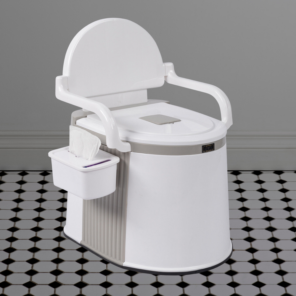 Tragbare Campingtoilette mit Armlehnen – Trockentoilette Camping für Reisen & Outdoor 1