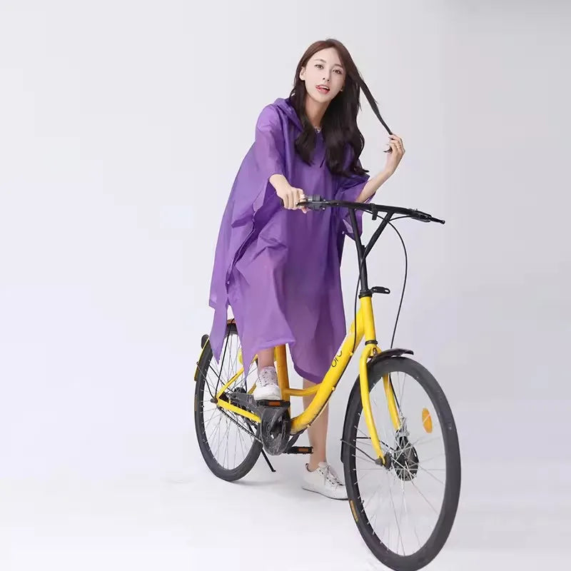 Transparenter winddichter Regenponcho für Damen – EVA Regenmantel für Radfahren und Wandern 1
