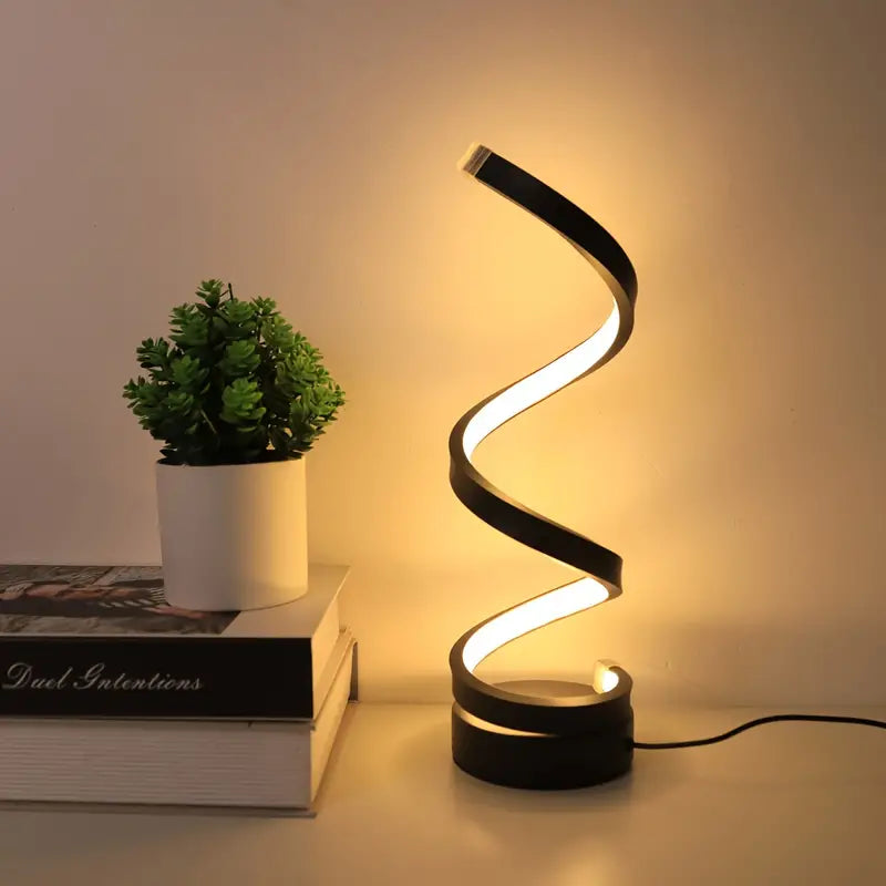 TwistLight – Dimmbar LED Tischlampe im Modernen Spiraldesign für Schlafzimmer und Büro 0