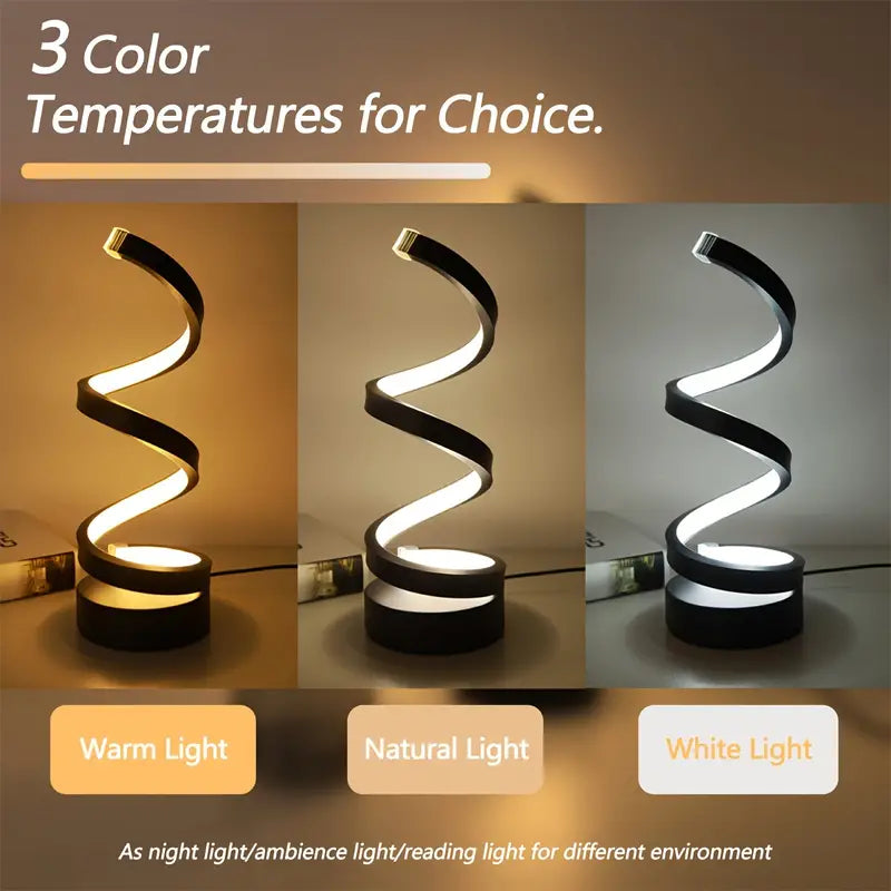 TwistLight – Dimmbar LED Tischlampe im Modernen Spiraldesign für Schlafzimmer und Büro 2