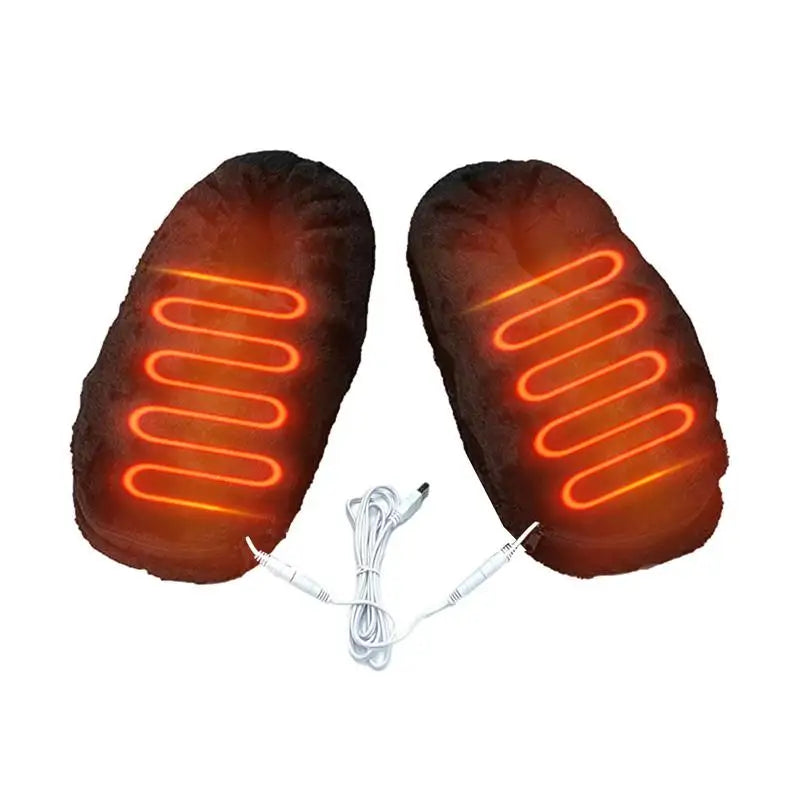 USB-Beheizte Hausschuhe – Winter-Hausschuhe für Damen und Herren, Plüschfutter 4