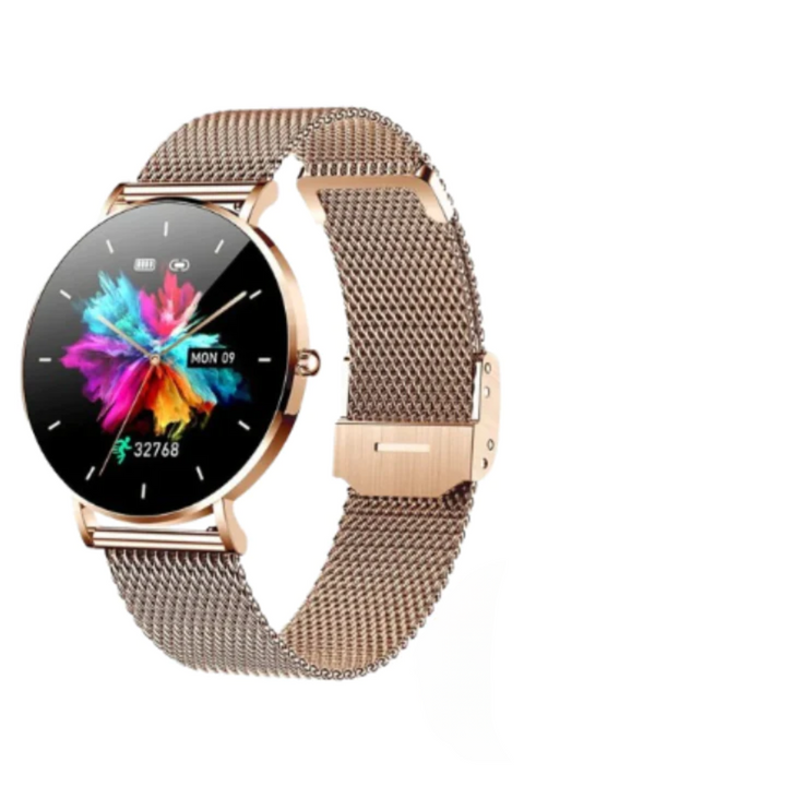Ultradünne Smartwatch mit Gesundheitsmonitoring und 1,27 Touchscreen – Elegantes Roségold und Silber Design 12