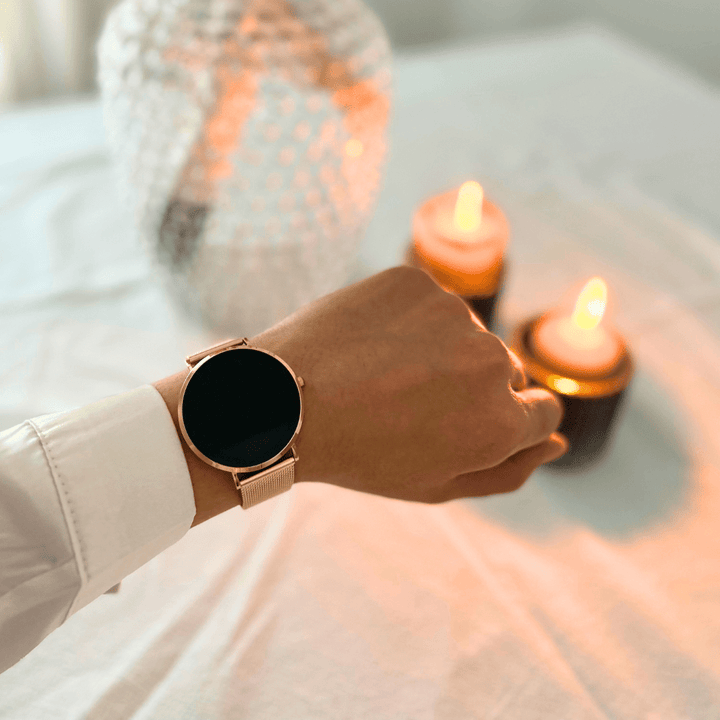 Ultradünne Smartwatch mit Gesundheitsmonitoring und 1,27 Touchscreen – Elegantes Roségold und Silber Design 6