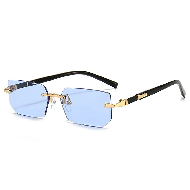 Unisex Sonnenbrille Rahmenlos Grau Einheitsgröße Kunststoff UV400 0