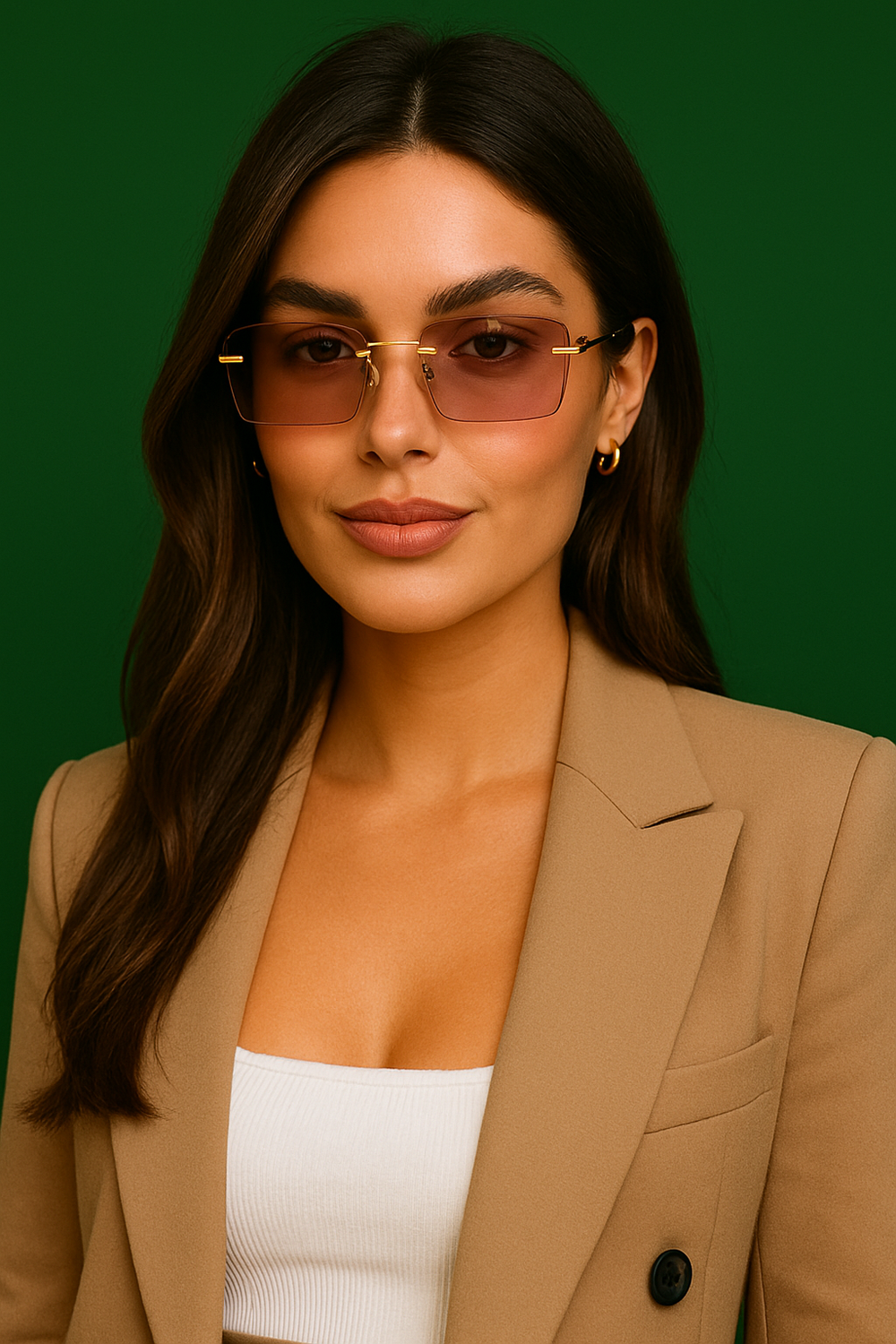 Unisex Sonnenbrille Rahmenlos Grau Einheitsgröße Kunststoff UV400 1