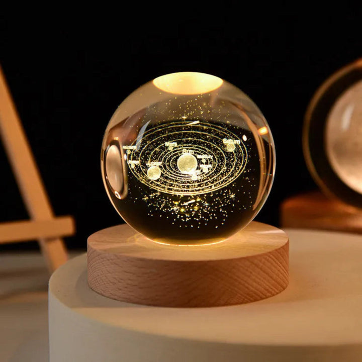 Universum-Lampe – 3D-Gravierte Kosmische Lichtquelle für Beruhigendes Licht 3