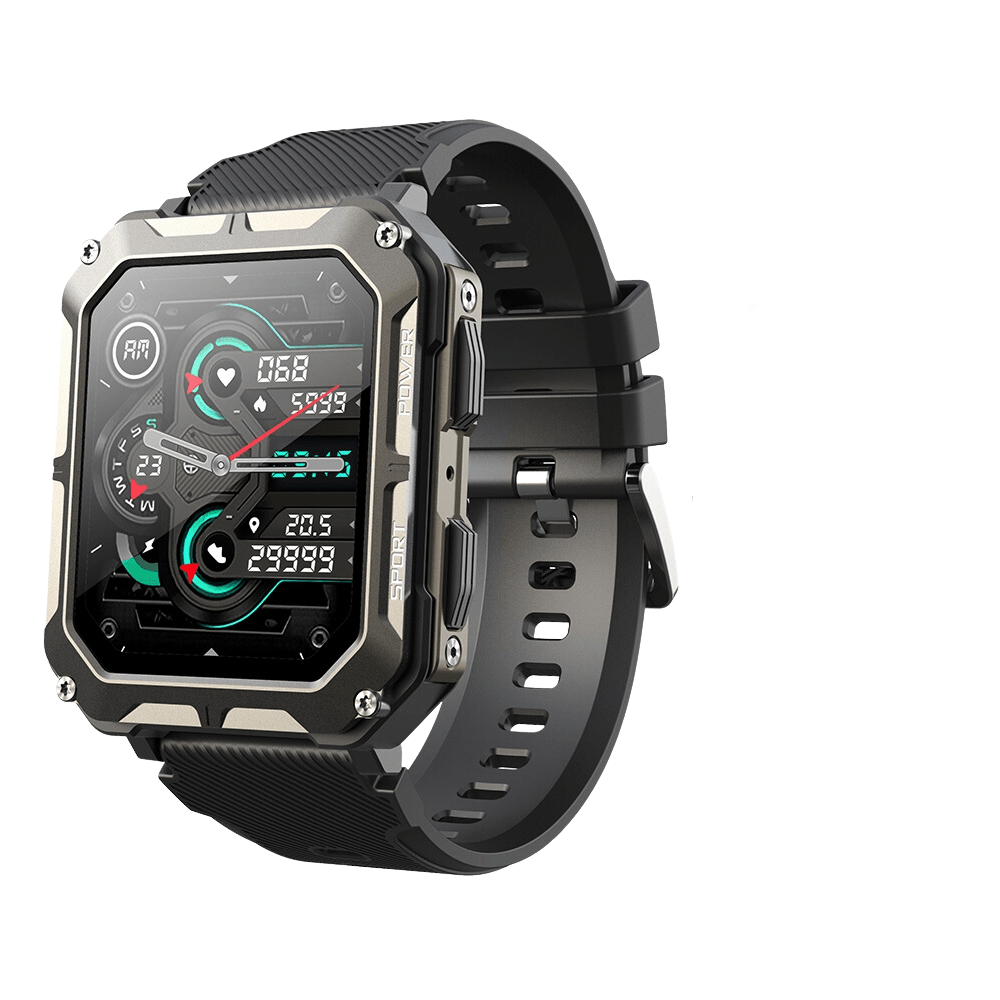 Unzerstörbare Smartwatch mit 50m Wasserdichtigkeit und Herzfrequenzmessung – Ideal für Sport und extreme Bedingungen 0