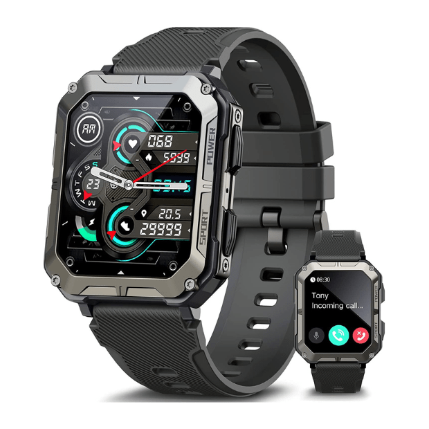 Unzerstörbare Smartwatch mit 50m Wasserdichtigkeit und Herzfrequenzmessung – Ideal für Sport und extreme Bedingungen 1
