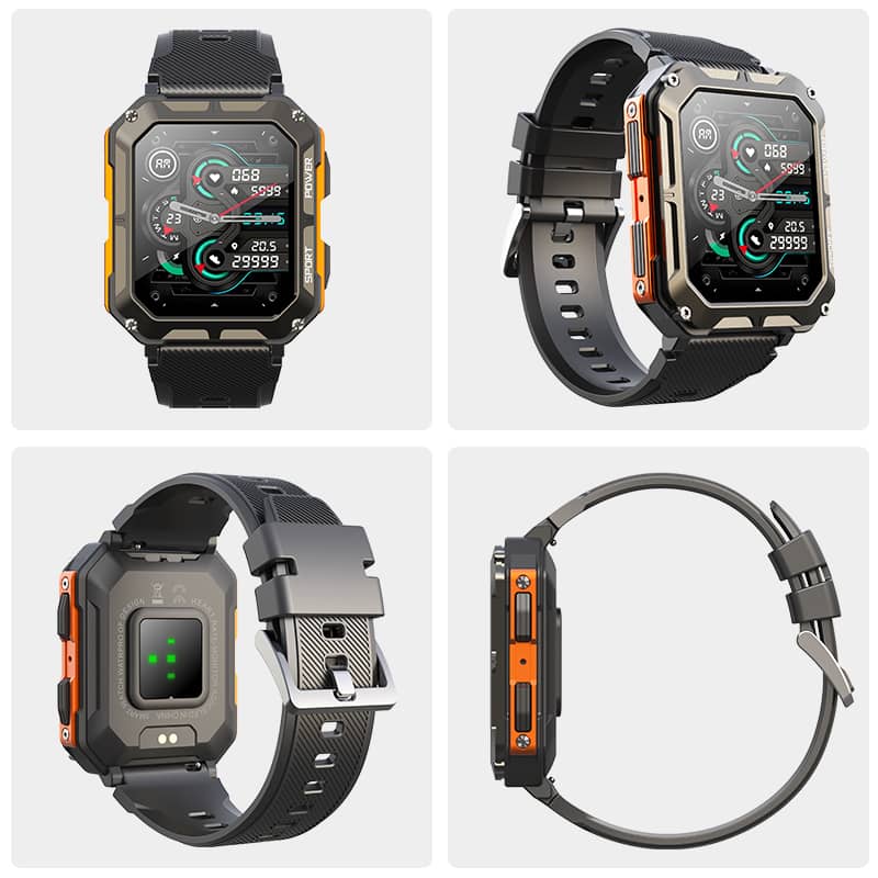 Unzerstörbare Smartwatch mit 50m Wasserdichtigkeit und Herzfrequenzmessung – Ideal für Sport und extreme Bedingungen 2