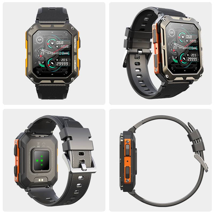 Unzerstörbare Smartwatch mit 50m Wasserdichtigkeit und Herzfrequenzmessung – Ideal für Sport und extreme Bedingungen 2
