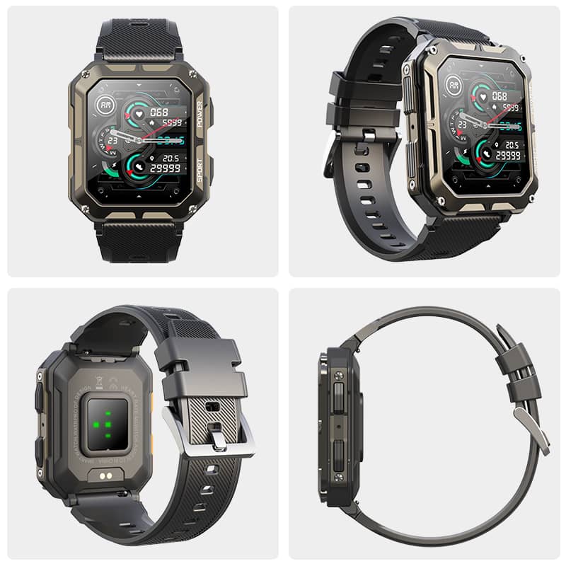 Unzerstörbare Smartwatch mit 50m Wasserdichtigkeit und Herzfrequenzmessung – Ideal für Sport und extreme Bedingungen 3