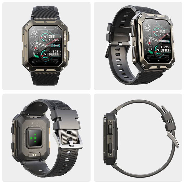 Unzerstörbare Smartwatch mit 50m Wasserdichtigkeit und Herzfrequenzmessung – Ideal für Sport und extreme Bedingungen 3