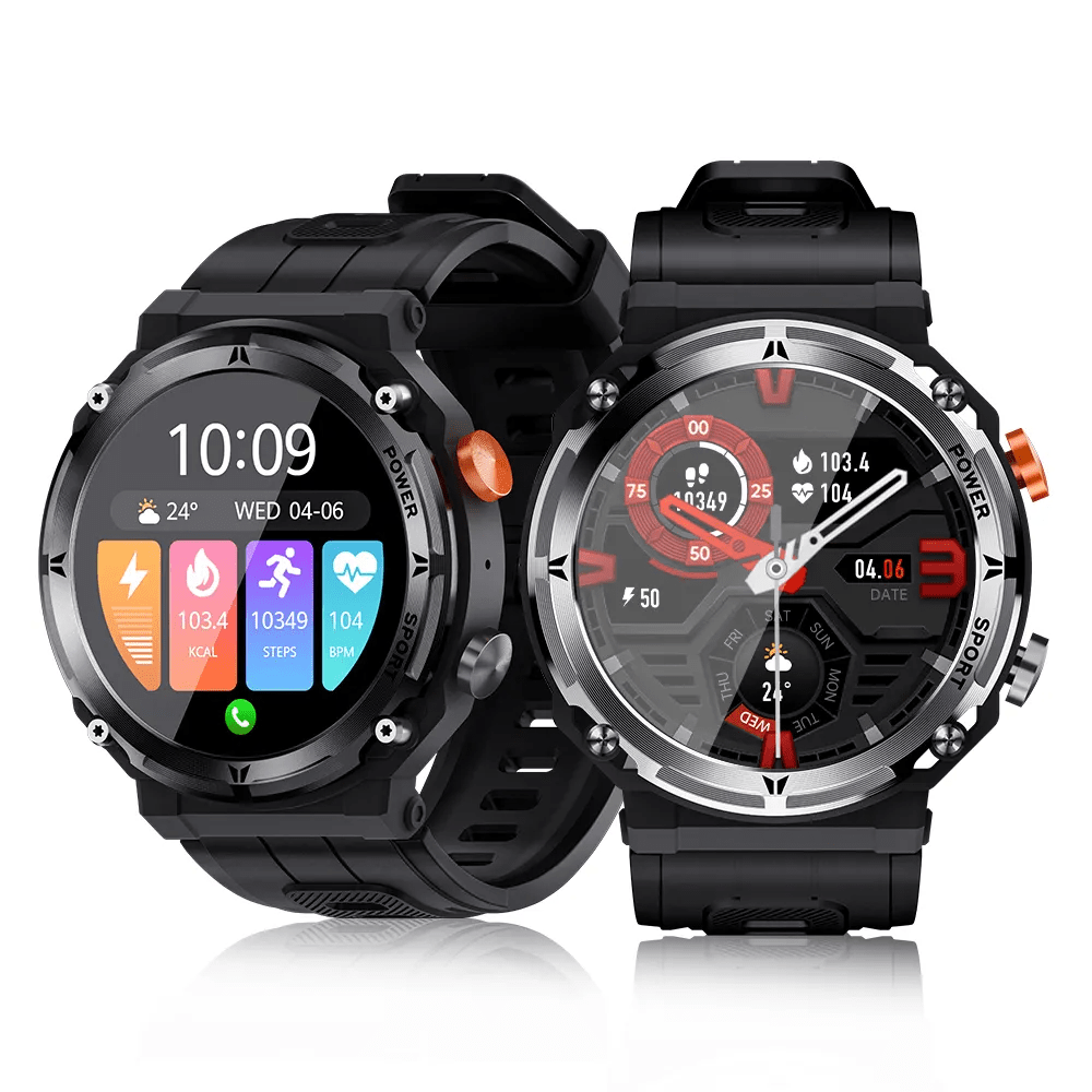 Unzerstörbare Smartwatch mit Herzfrequenzmessung, Wasserdicht bis 10m, 15 Tage Akkulaufzeit, 30 Sportmodi, Bluetooth-Kompatibel 1