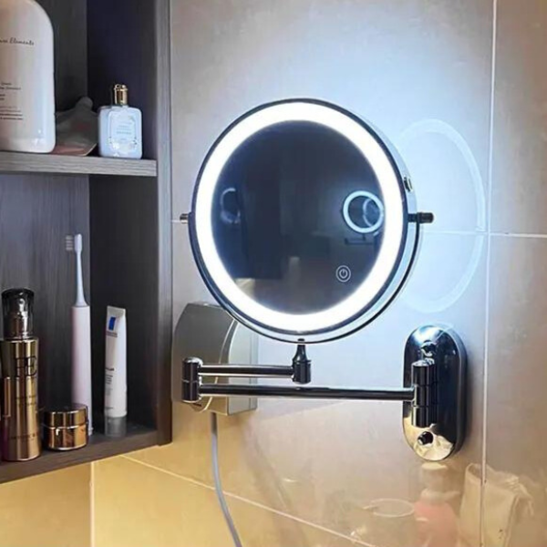 Vergrößerungsspiegel mit LED-Beleuchtung – Schwarz, wiederaufladbar, ideal für Make-up und Badezimmer 1