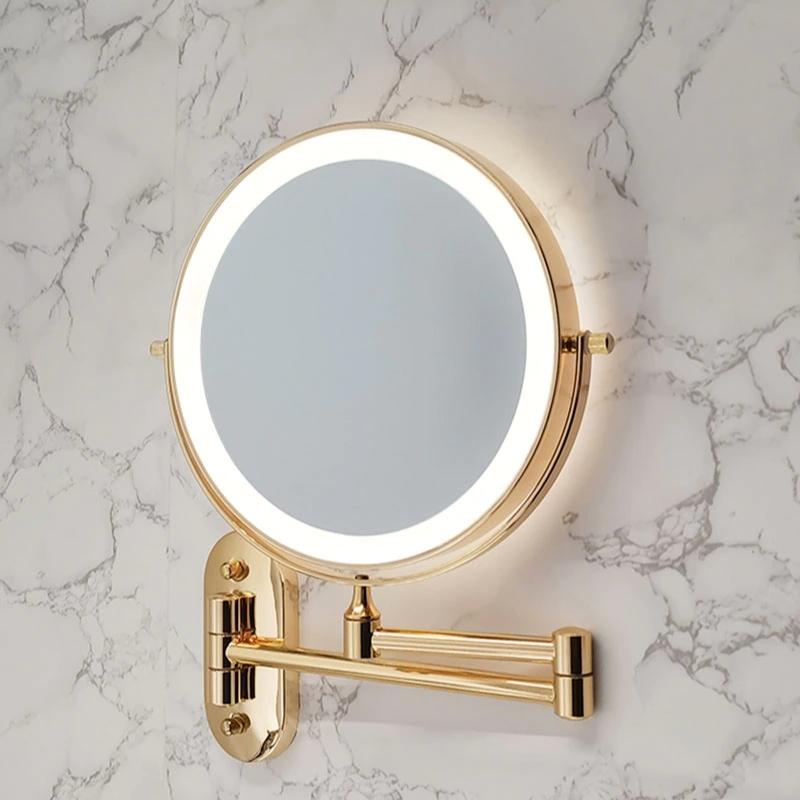 Vergrößerungsspiegel mit LED-Beleuchtung und 360° Drehung – Kosmetikspiegel Wandmontage, Wiederaufladbar für präzises Make-up 2