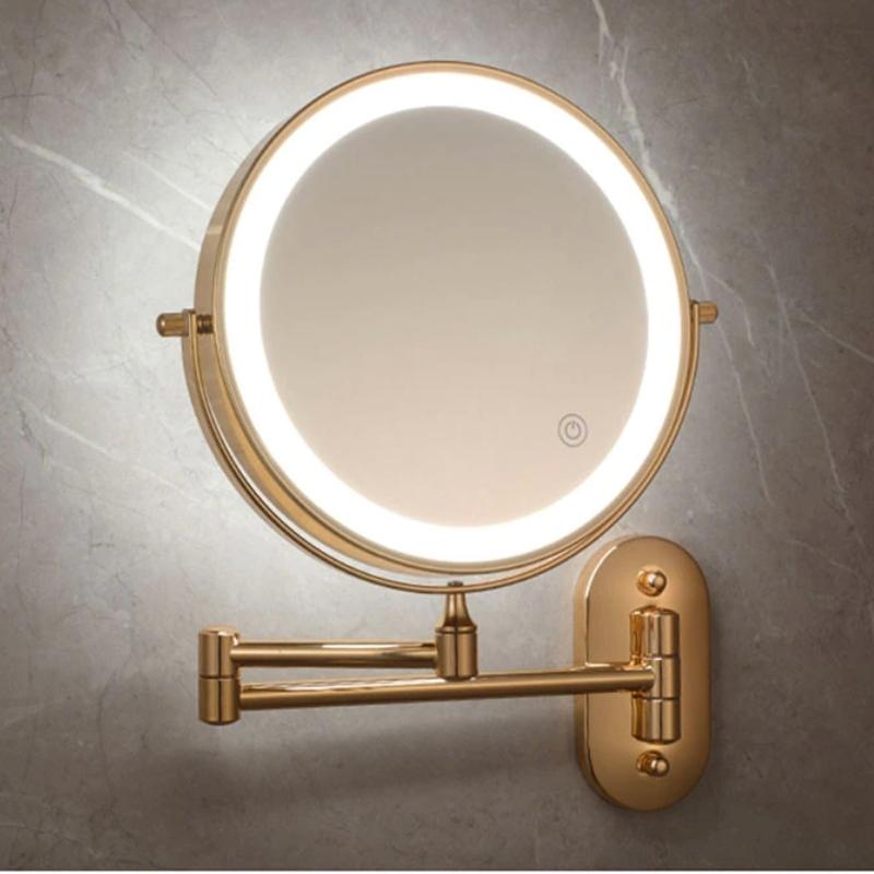Vergrößerungsspiegel mit LED-Beleuchtung und 360° Drehung – Kosmetikspiegel Wandmontage, Wiederaufladbar für präzises Make-up 3