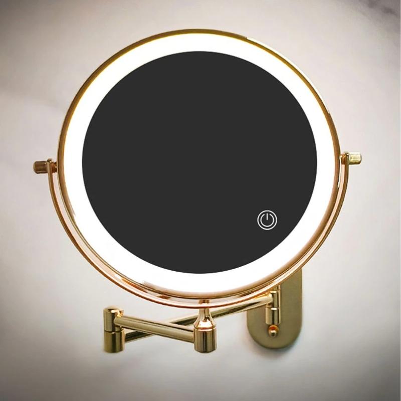 Vergrößerungsspiegel mit LED-Beleuchtung und 360° Drehung – Kosmetikspiegel Wandmontage, Wiederaufladbar für präzises Make-up 4