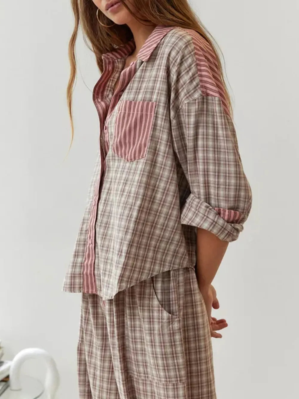 Viktoria – Luxuriöses 2-teiliges Pyjama Set aus 100% Baumwolle für Damen Schlafanzug 0