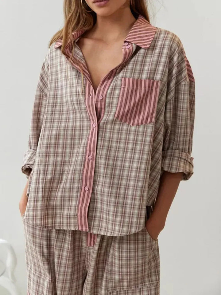 Viktoria – Luxuriöses 2-teiliges Pyjama Set aus 100% Baumwolle für Damen Schlafanzug 4