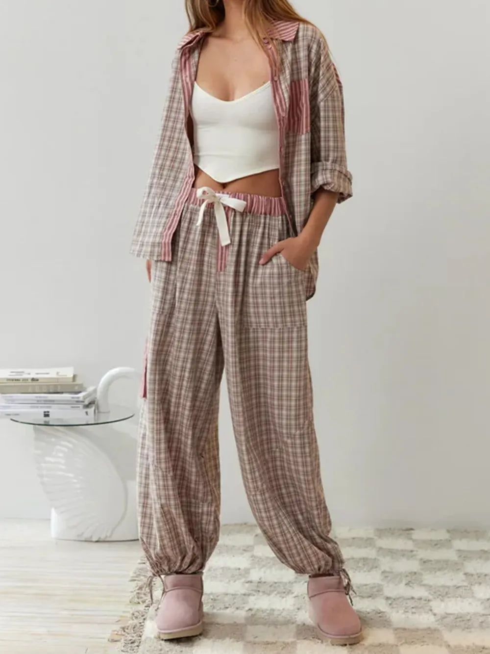 Viktoria – Luxuriöses 2-teiliges Pyjama Set aus 100% Baumwolle für Damen Schlafanzug 5