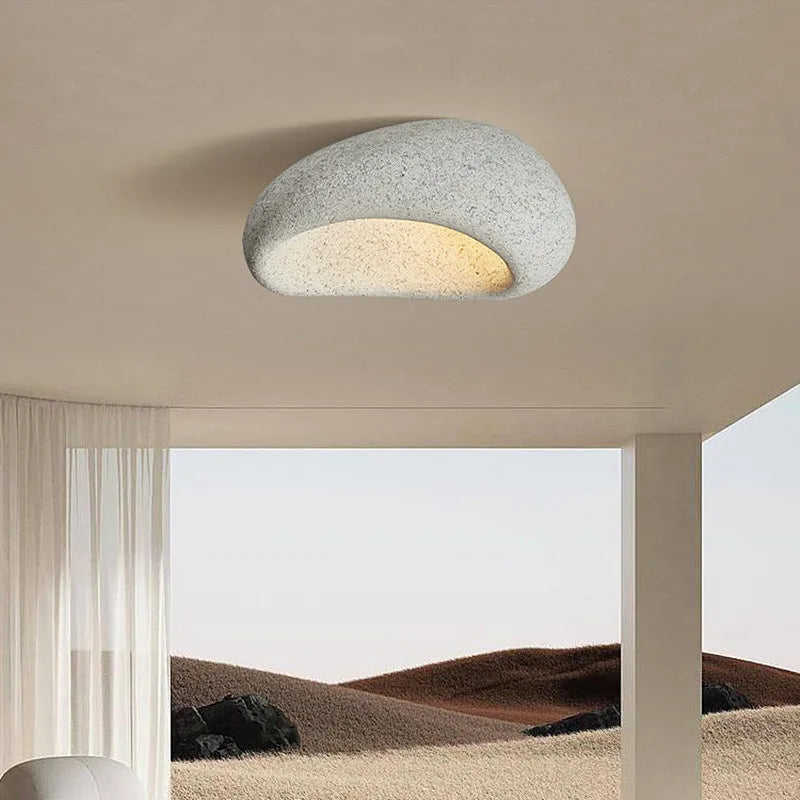 Wabi Sabi Deckenlampe mit Warmem Licht – Rustikale Deckenleuchte für Wohnzimmer, Energieeffiziente LED-Beleuchtung 0