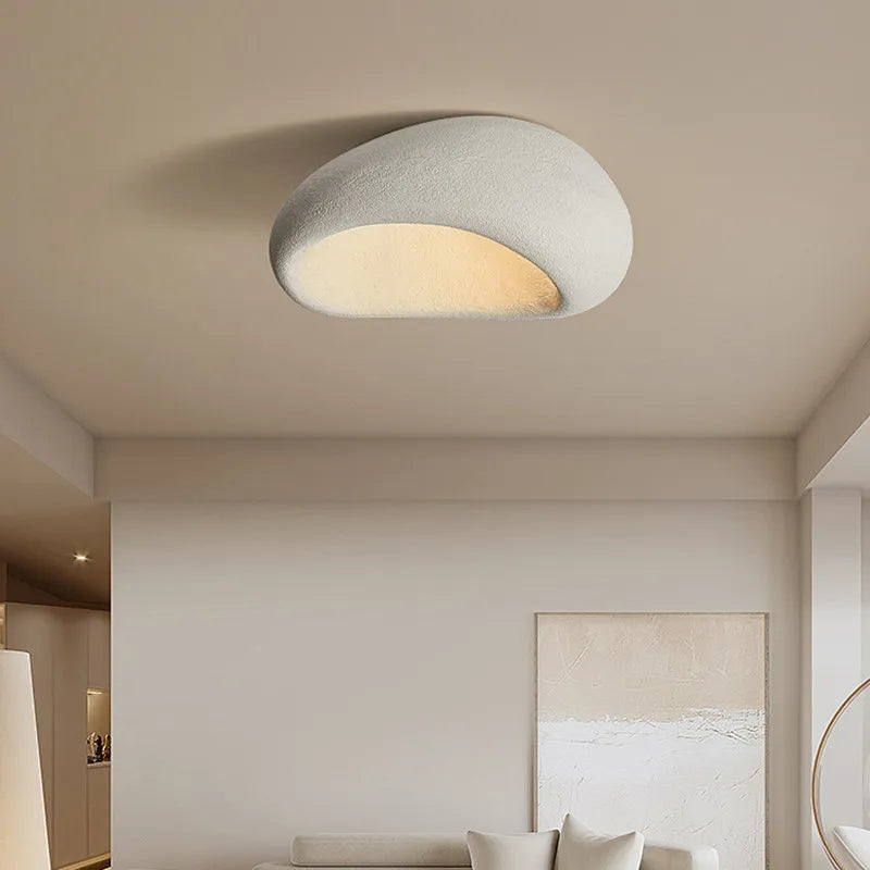 Wabi Sabi Deckenlampe mit Warmem Licht – Rustikale Deckenleuchte für Wohnzimmer, Energieeffiziente LED-Beleuchtung 1