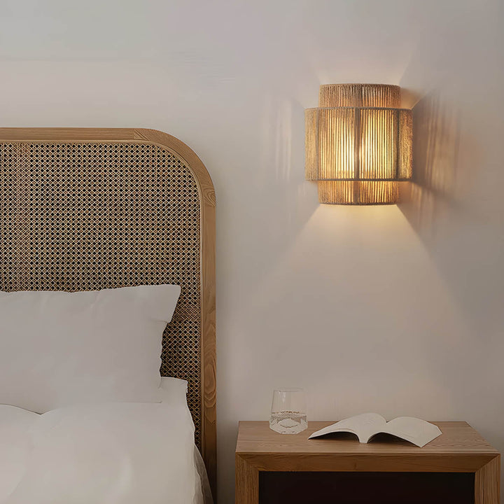 Wandlampe Mit Natürlichem Material – LED Wandleuchte Für Gemütliche Innenräume 0